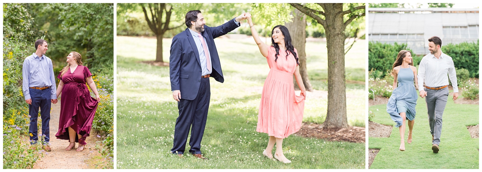 engagement session outfits with long flowy dresses and fabrics that move, spin, and twirl