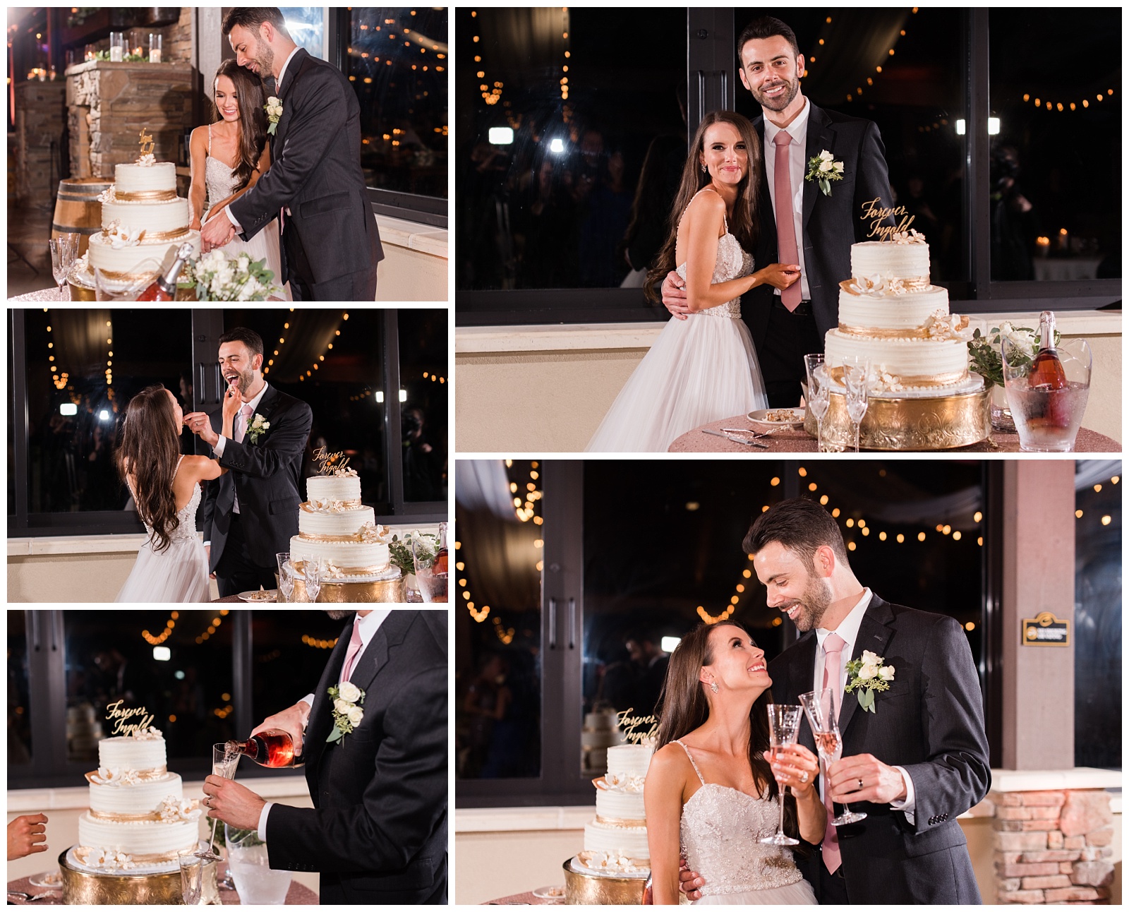 Tasteful and fun cake cutting ending with a champagne toast