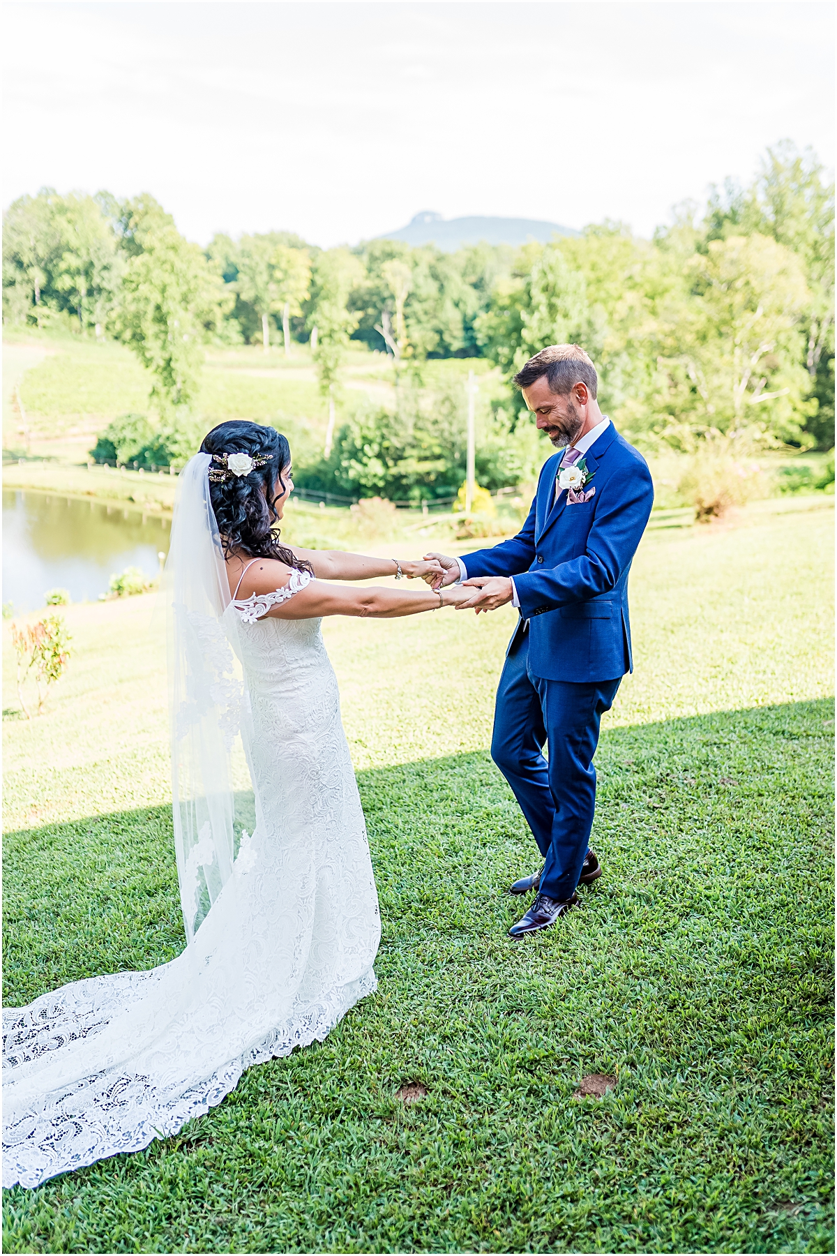Koy and Melissa see each other for the first time during first look at Jolo Winery Wedding