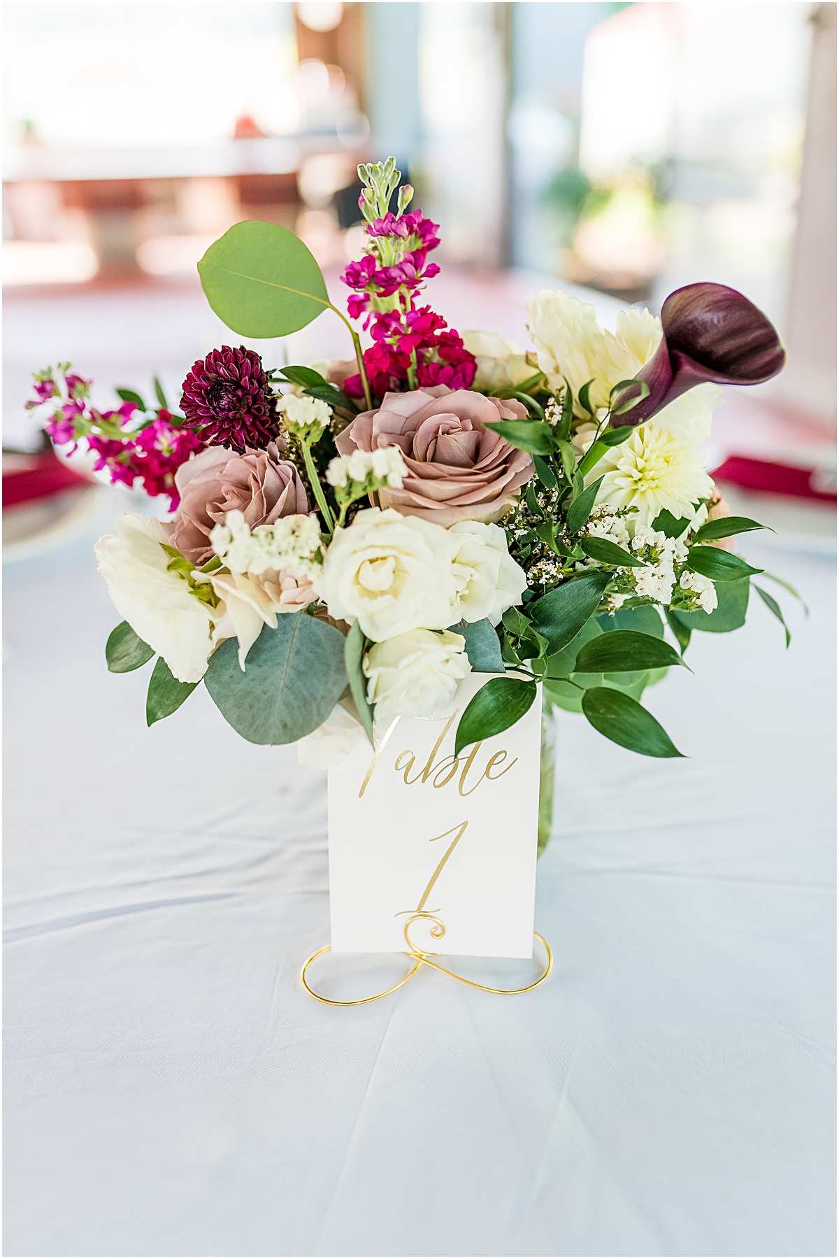 Detail shot of place setting at Jolo Winery Wedding