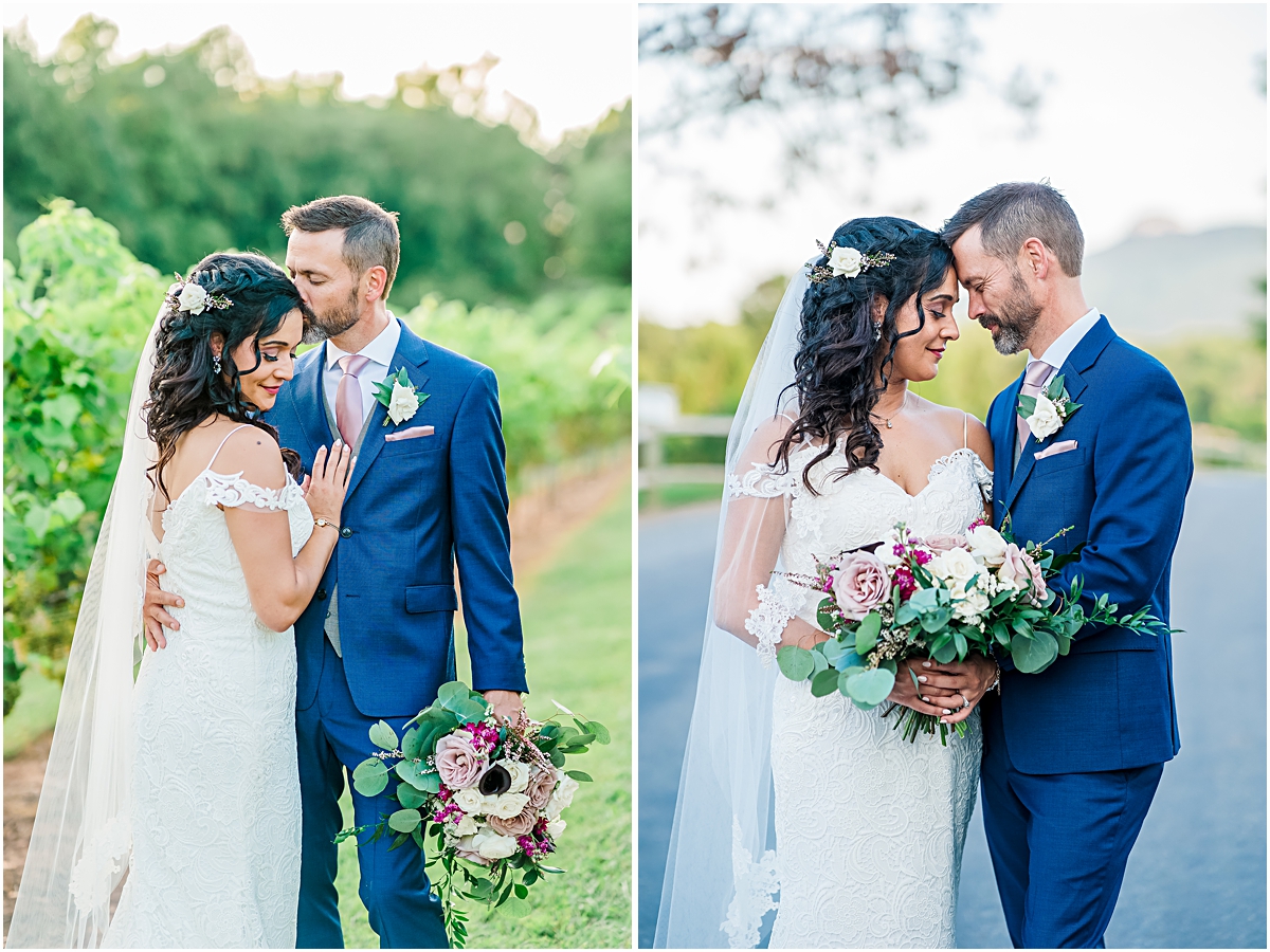 Collage of portraits of Koy and Melissa holding Bouquet
