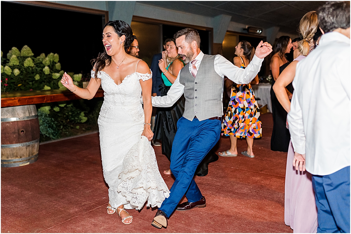 Koy dancing and Melissa laughing