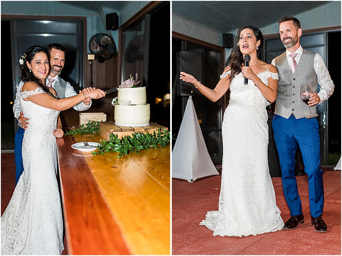 Cake cutting and speech at Jolo Winery Wedding