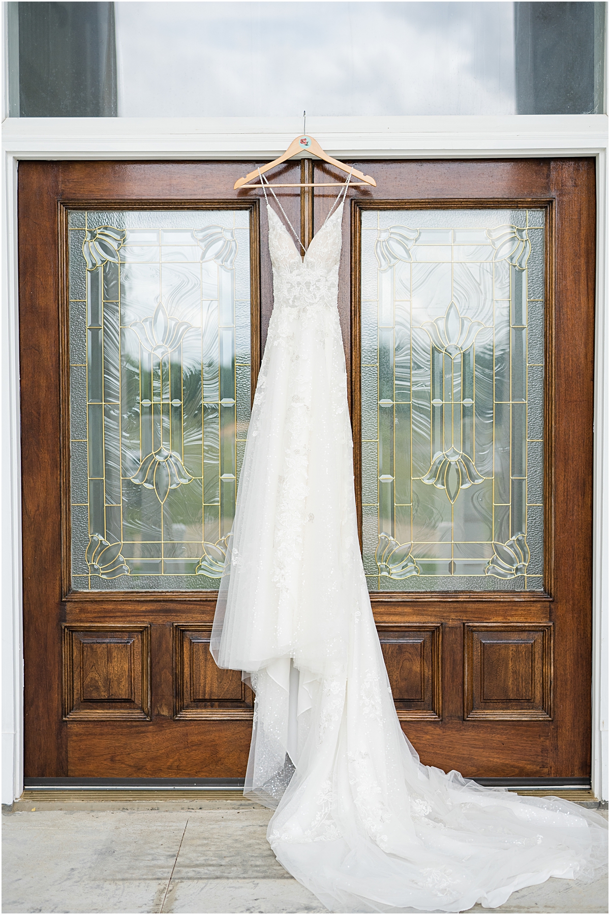 Detail of Brynn's wedding dress taken by a wedding photographer