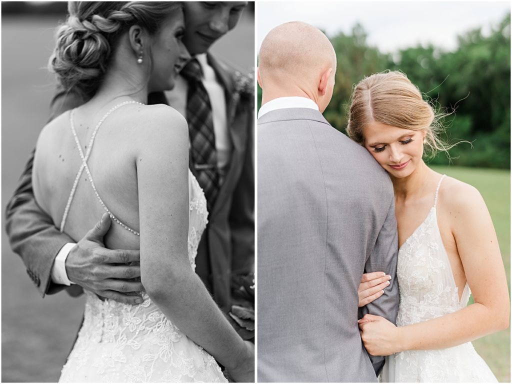Collage of Luke and Brynn nuzzling taken by a wedding photographer