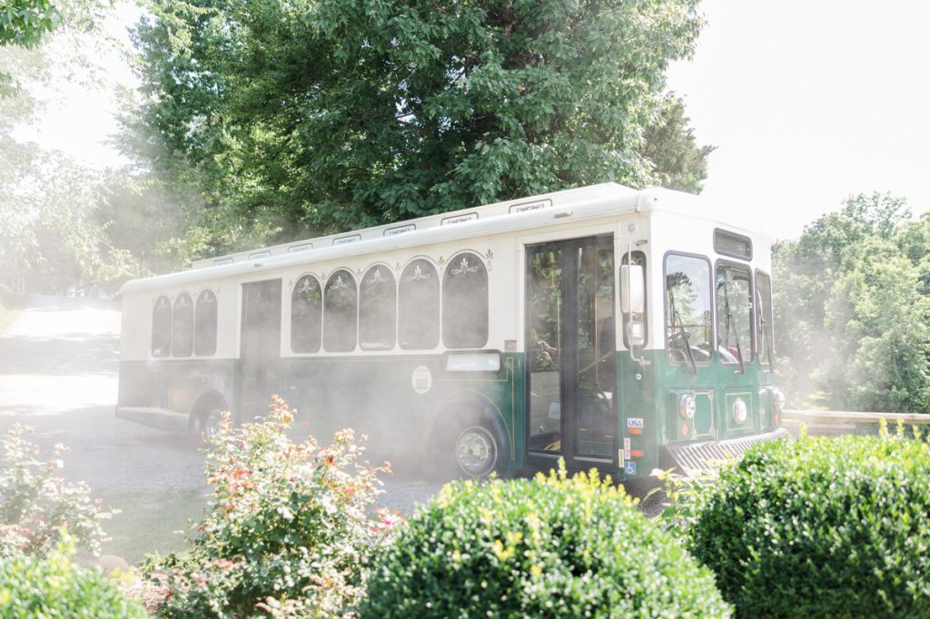 Trolley that the wedding party rode on to their wedding at Medaloni Cellars. 
