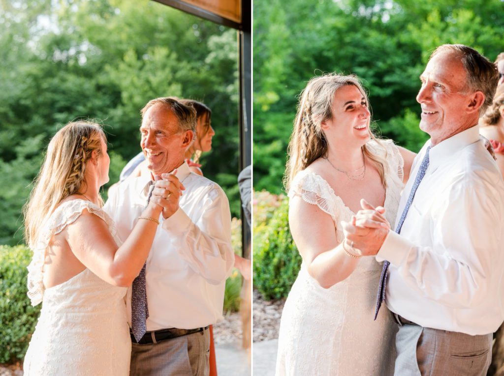 The bride and her dad during their father/daughter dance at Medaloni Cellars.
