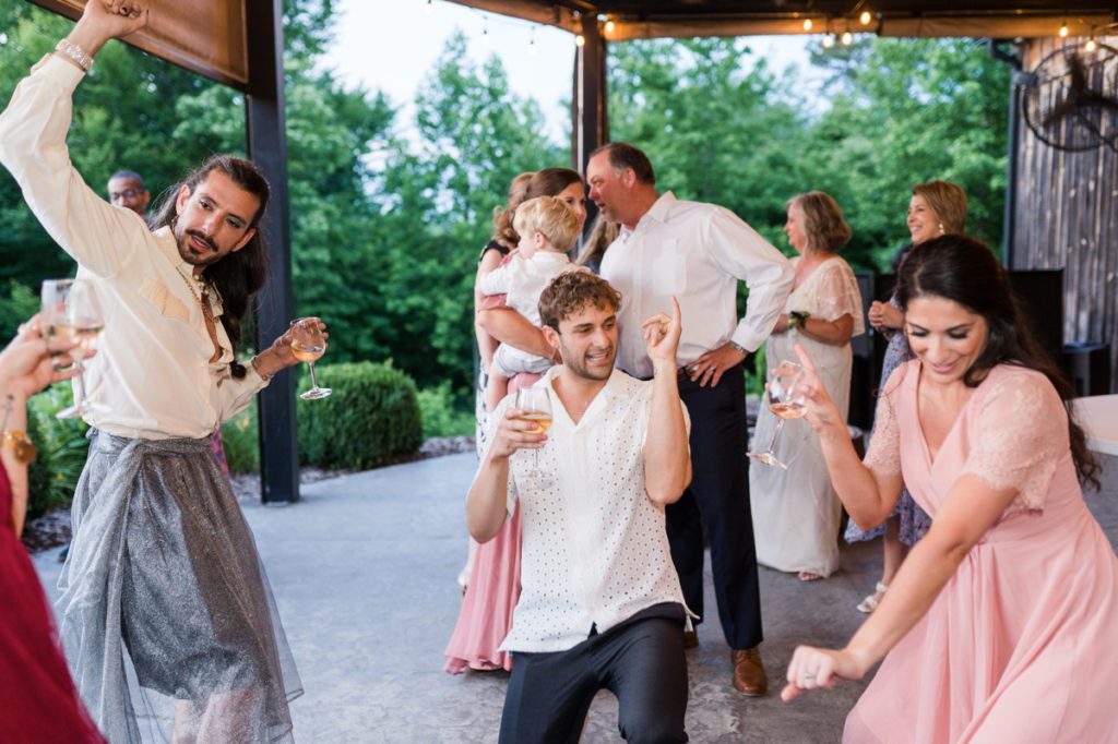 Guests dancing during a wedding reception at Medaloni Cellars
