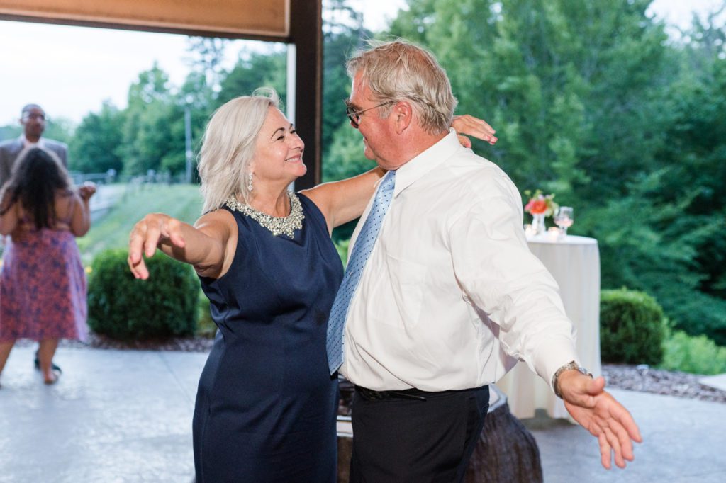 A couple dancing during a wedding reception at Medaloni Cellars